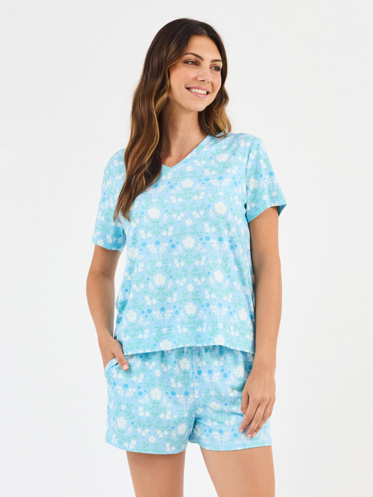 Women's Alli Shorts Set | Quiet Blossom Blue