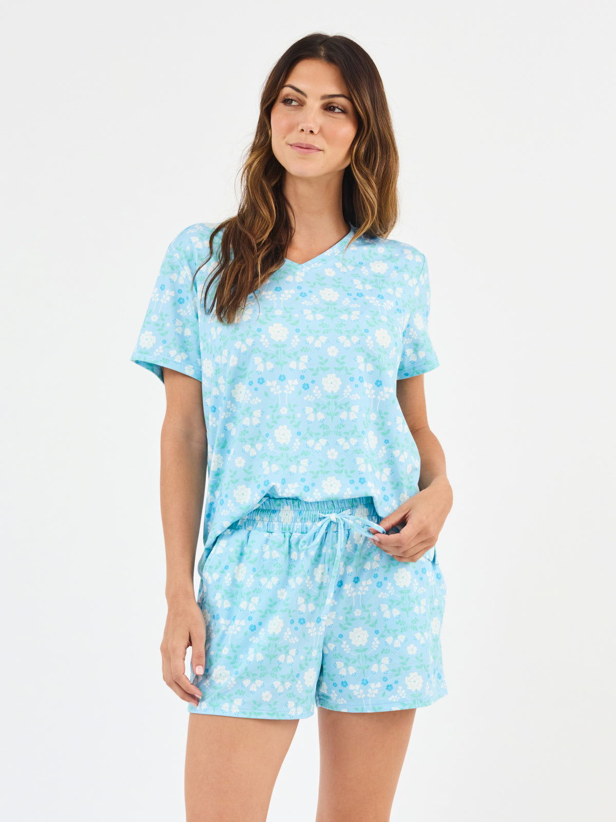 Women's Alli Shorts Set | Quiet Blossom Blue