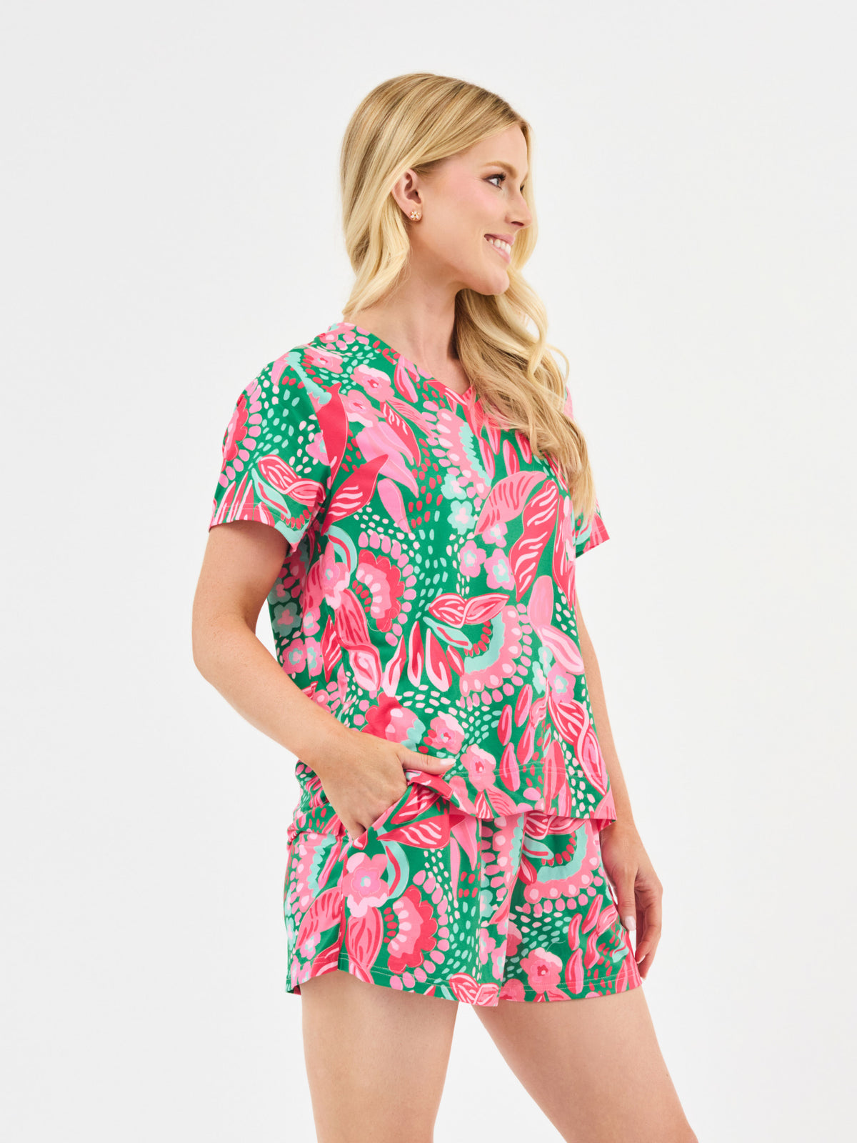 Women's Alli Shorts Set | Green Canopy Gleam