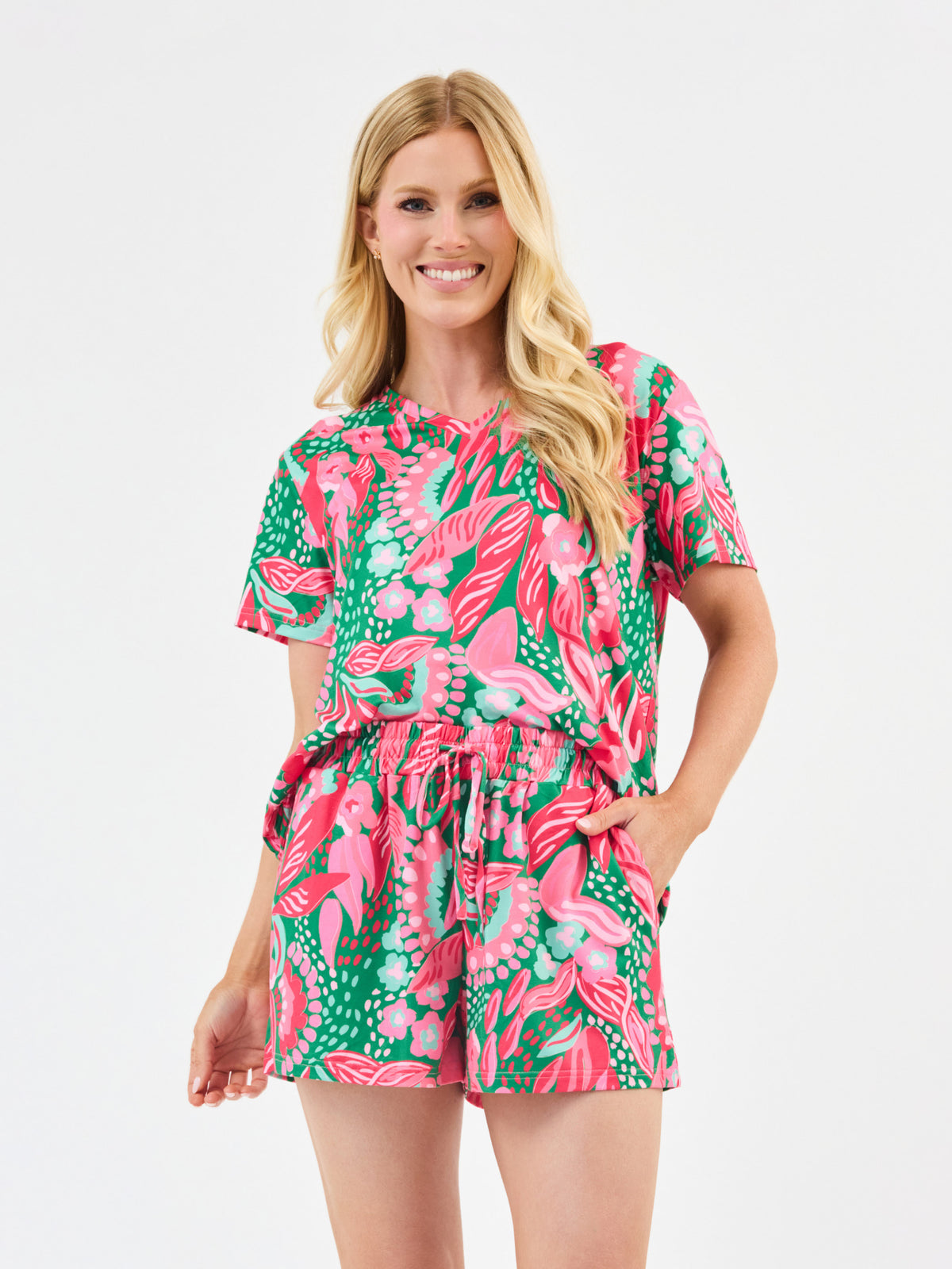 Women's Alli Shorts Set | Green Canopy Gleam