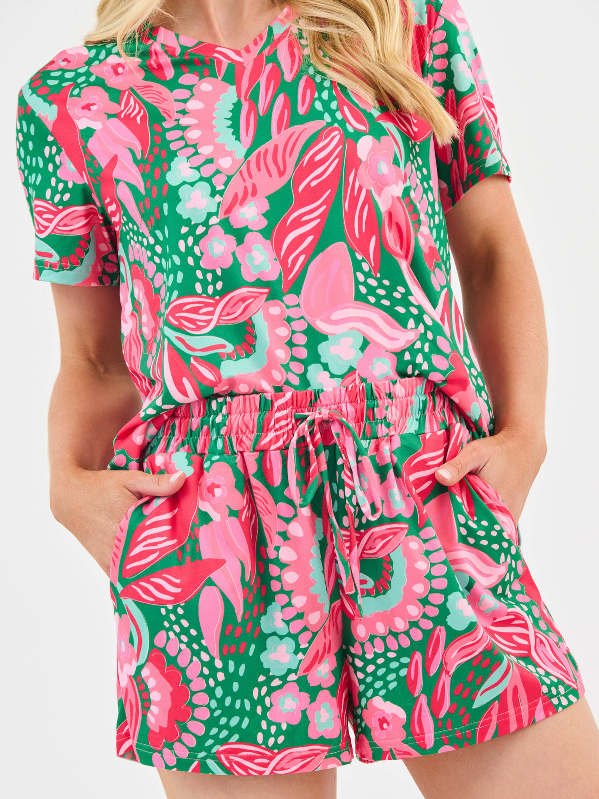 Women's Alli Shorts Set | Green Canopy Gleam