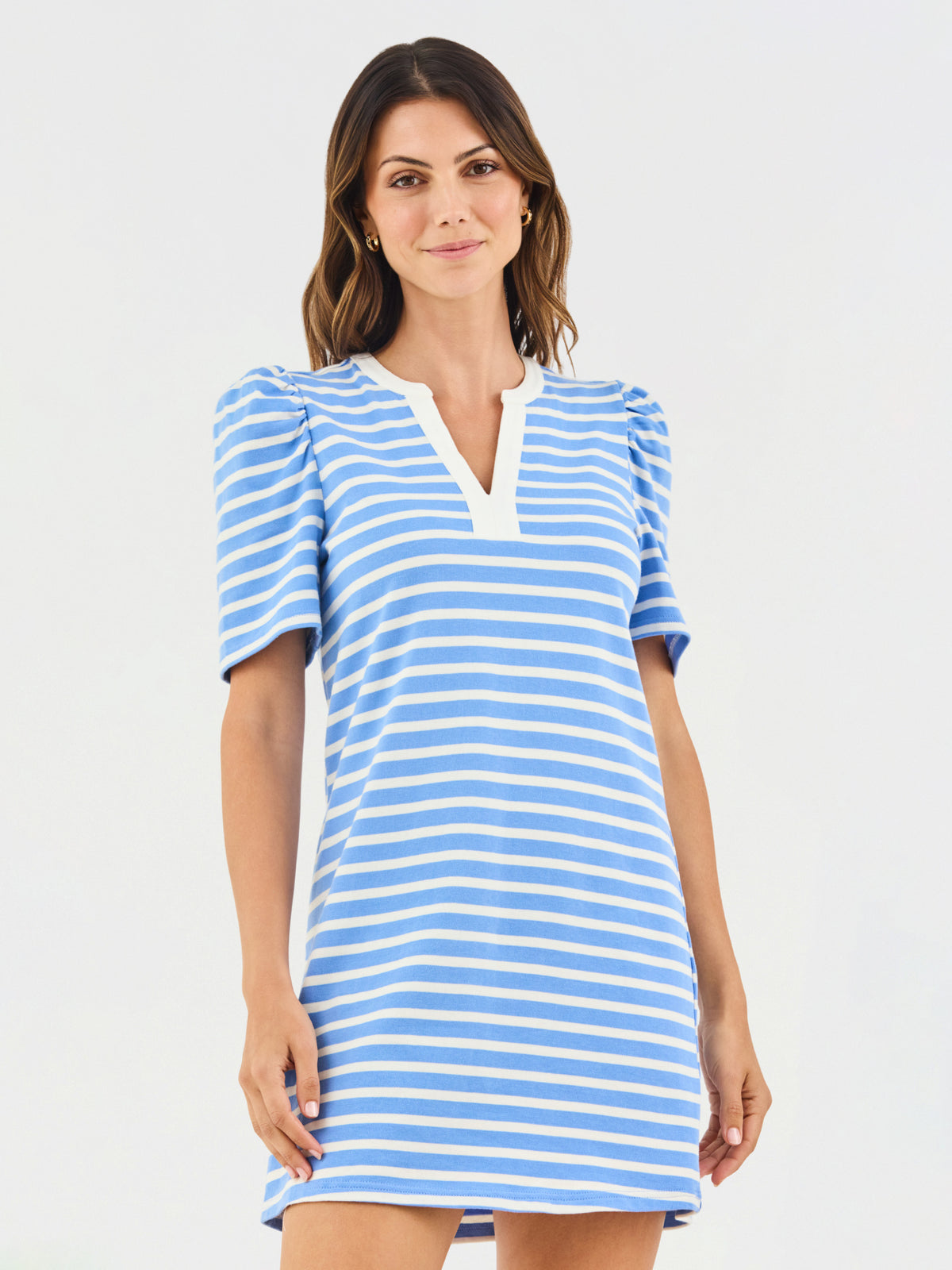 Adelyn T-Shirt Dress | Blue + White Stripe