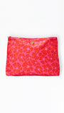 Floral patterned pouch on a white background