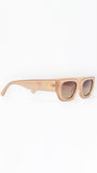 Beige/creme sunglasses on a white background