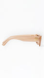 Beige sunglasses on a white background