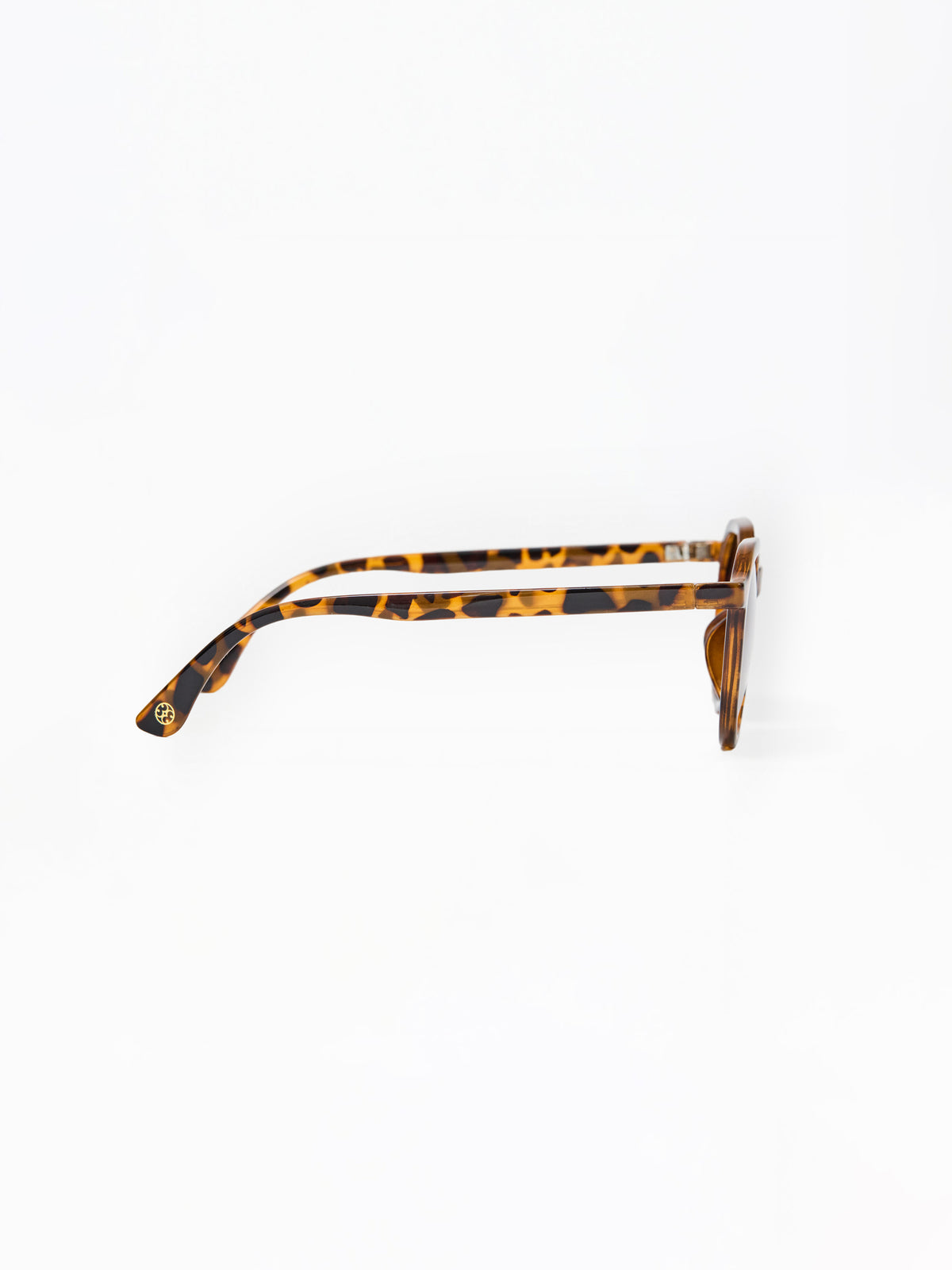 Tortoiseshell eyeglasses on a white background