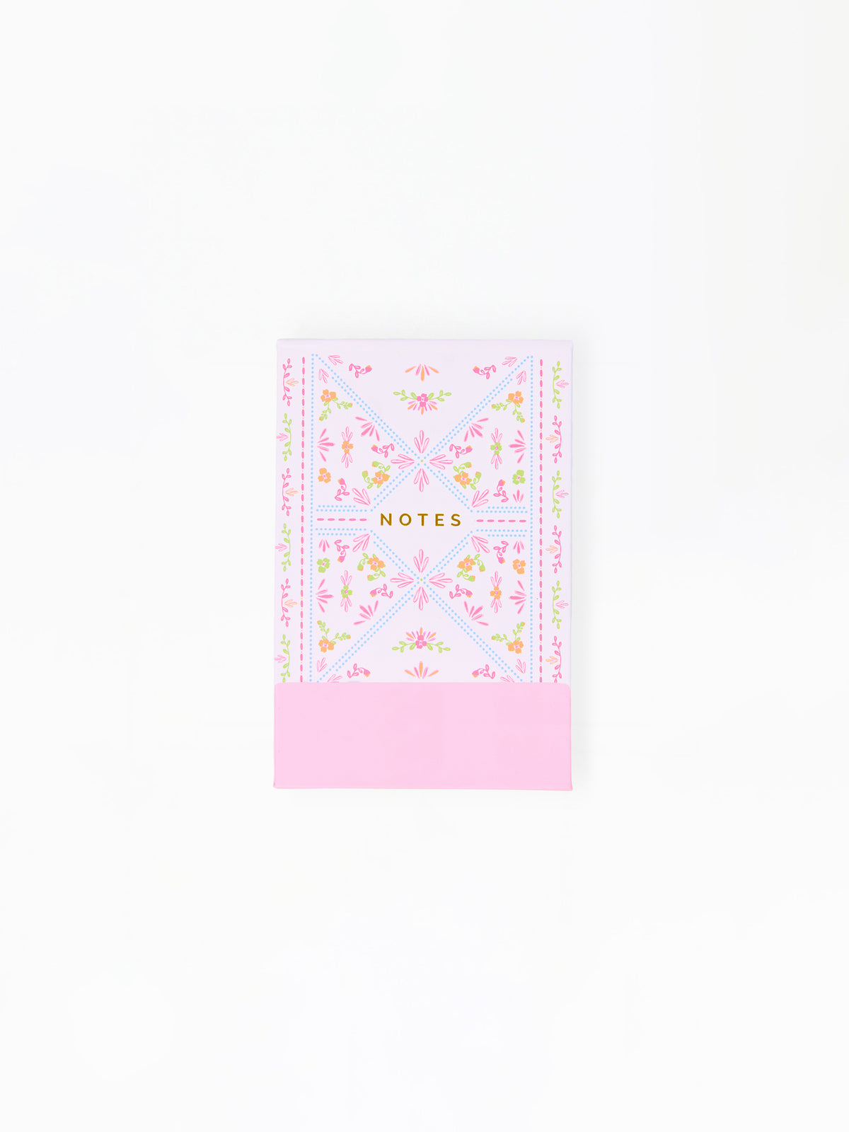 Floral notebook with 'NOTES' text on a white background
