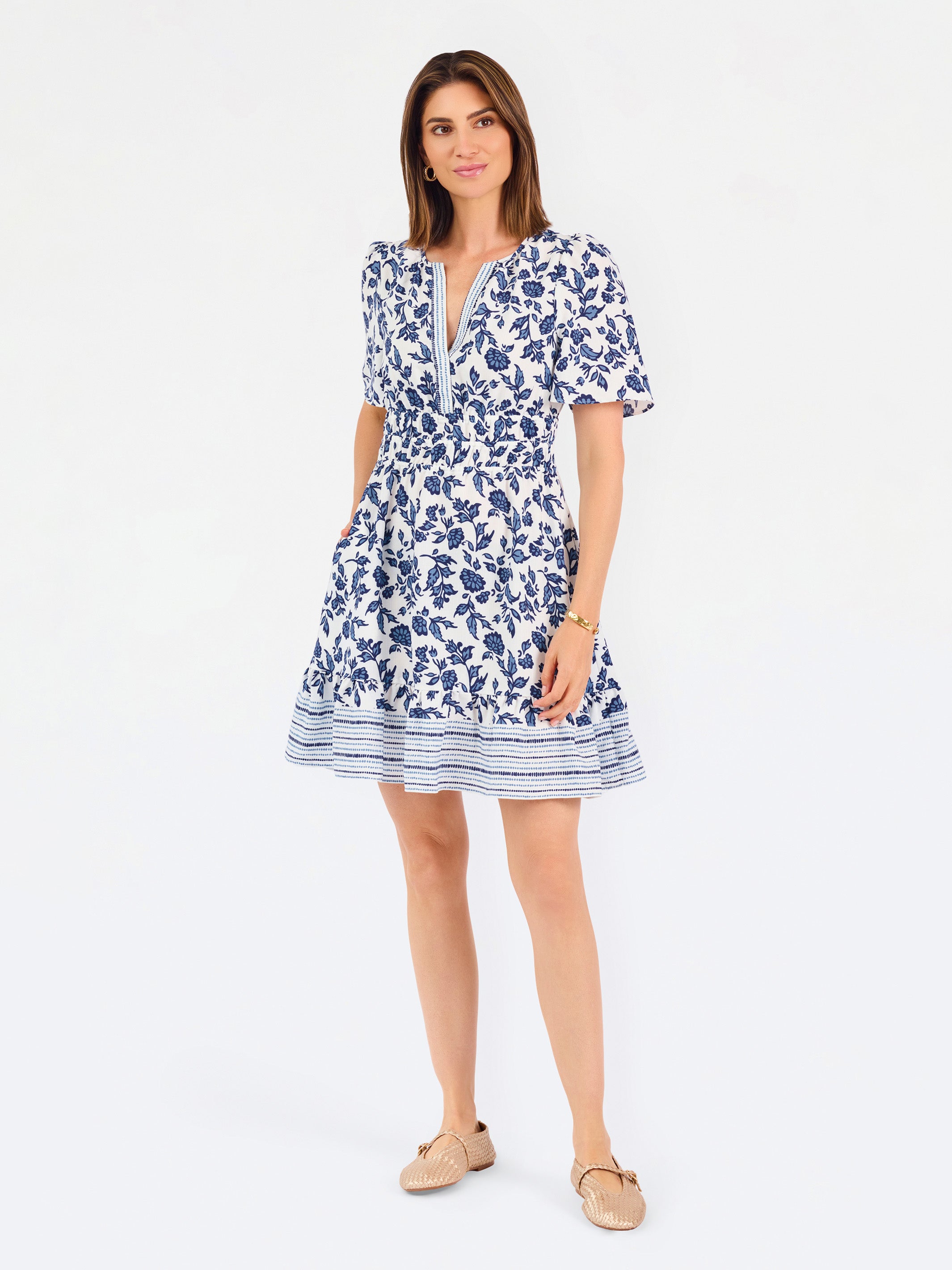 Tracey Mini Dress | Ivy Script Navy – Mary Square