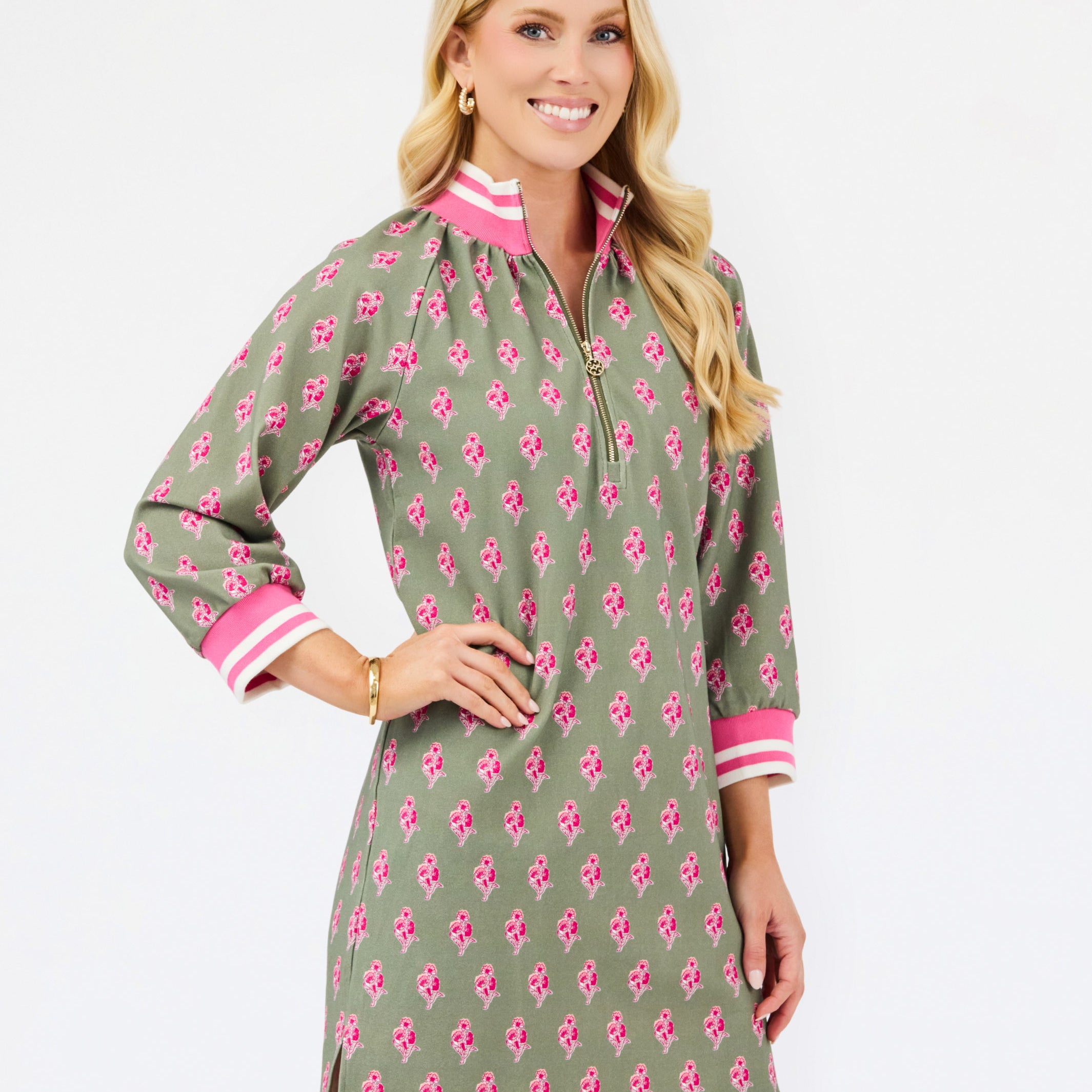 Suzanne Dress | Petal Sketch Olive