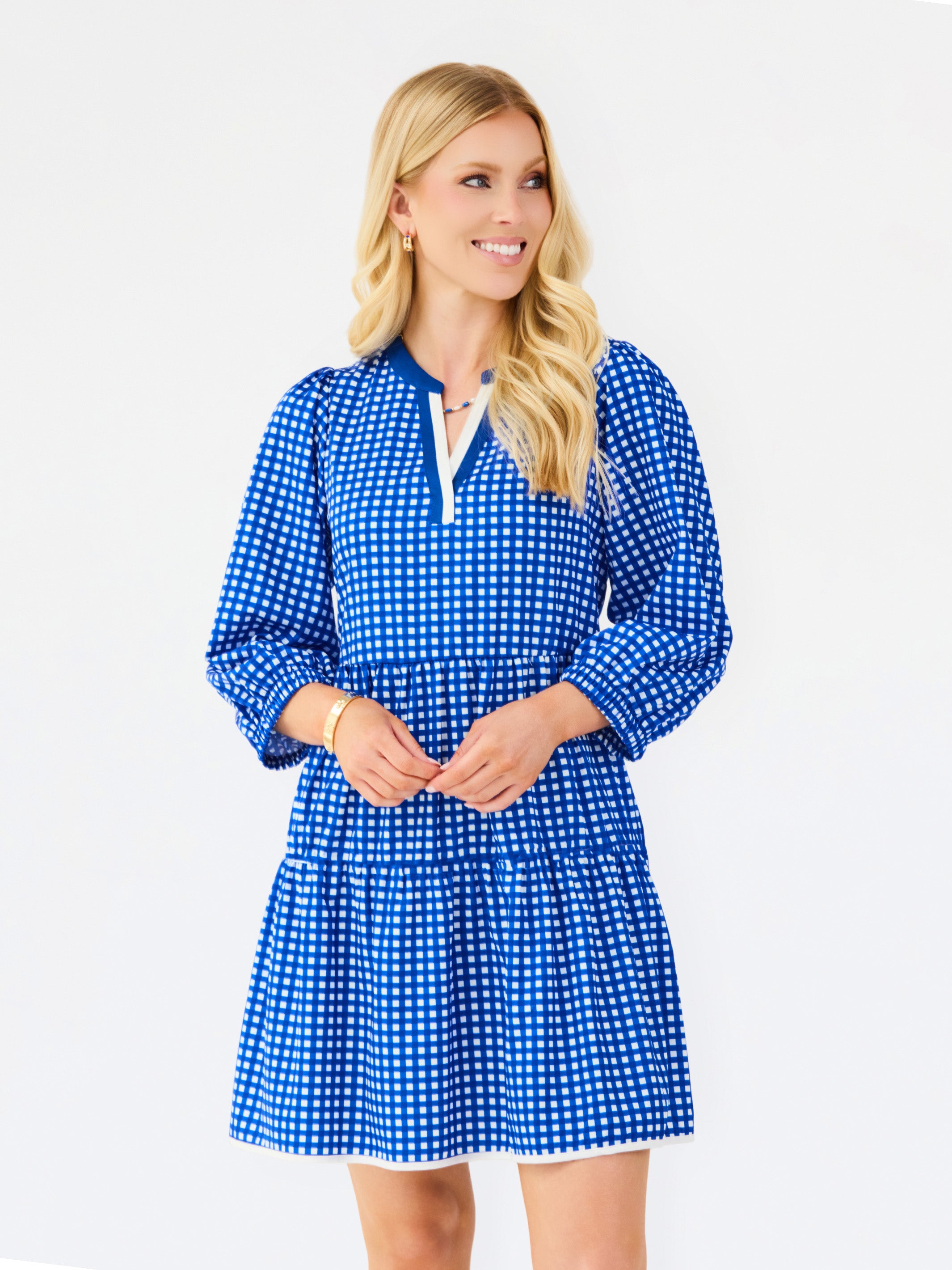 Cooper Dress | Gingham Blue + White – Mary Square