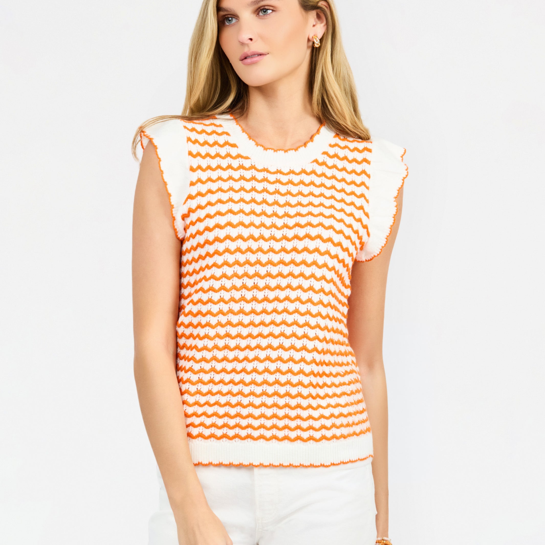 Oakley Sweater | White + Orange Wave