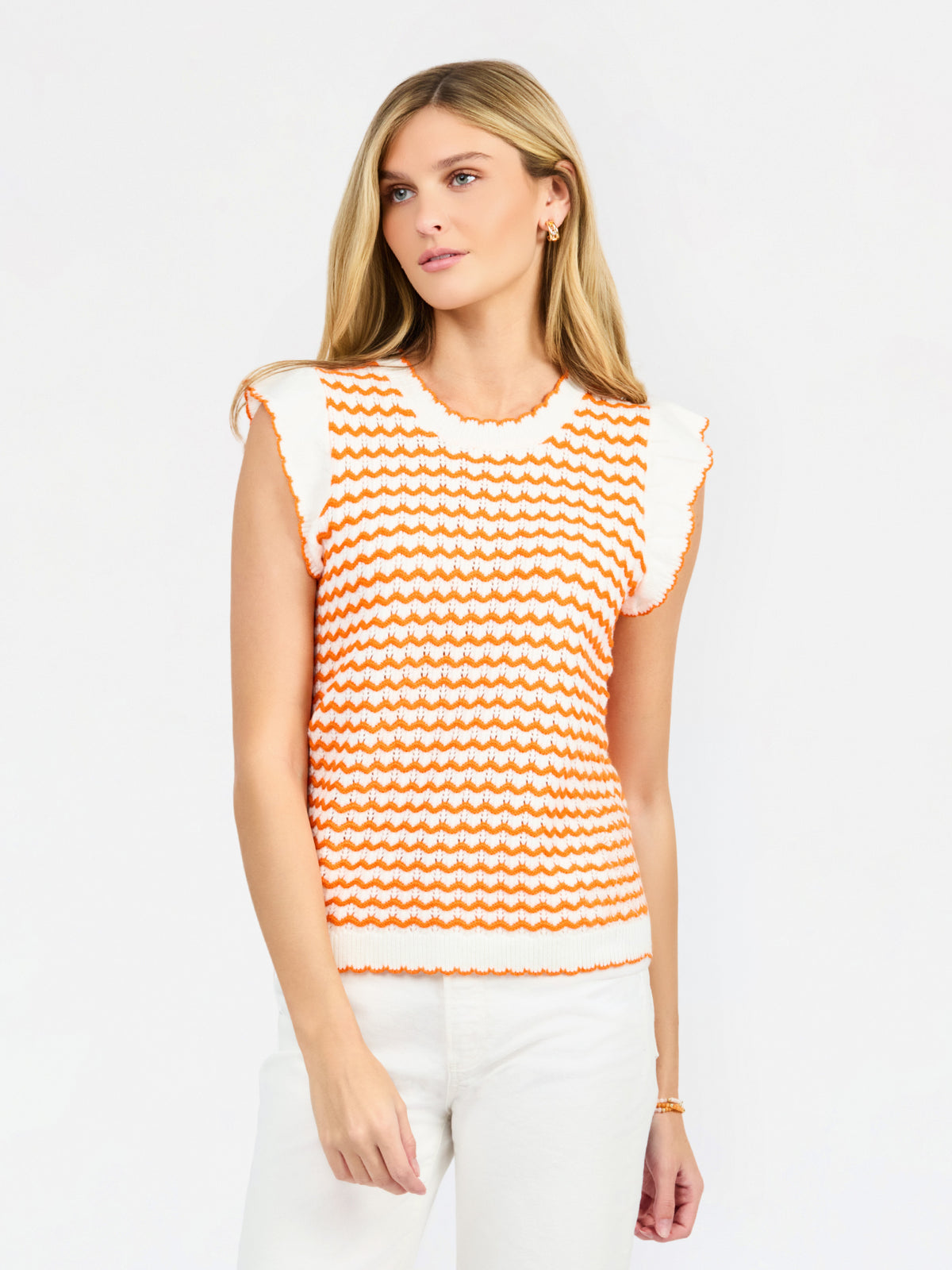 Oakley Sweater | White + Orange Wave