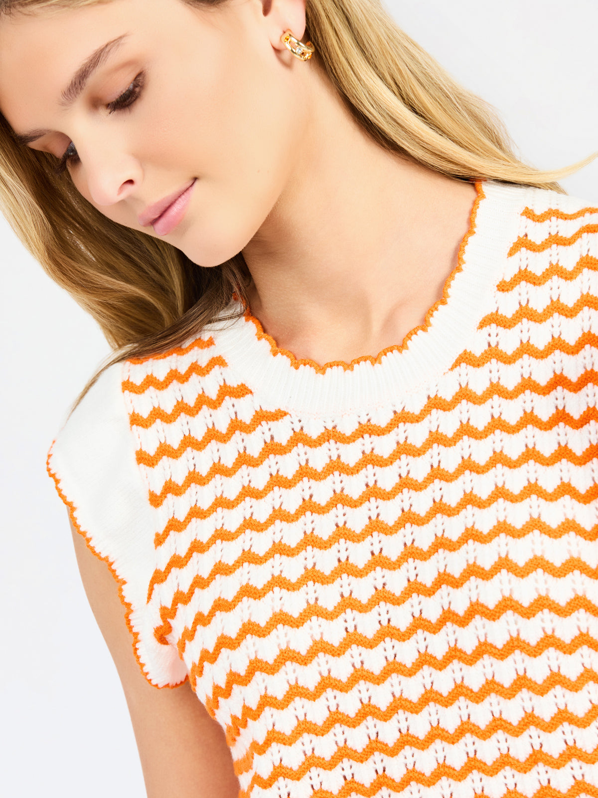 Oakley Sweater | White + Orange Wave