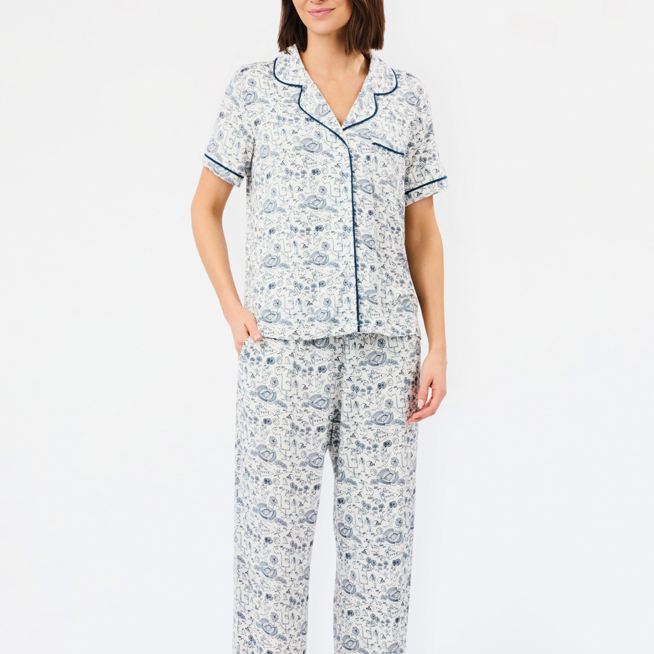 Women's Charlotte Pants Set | Team Toile Navy