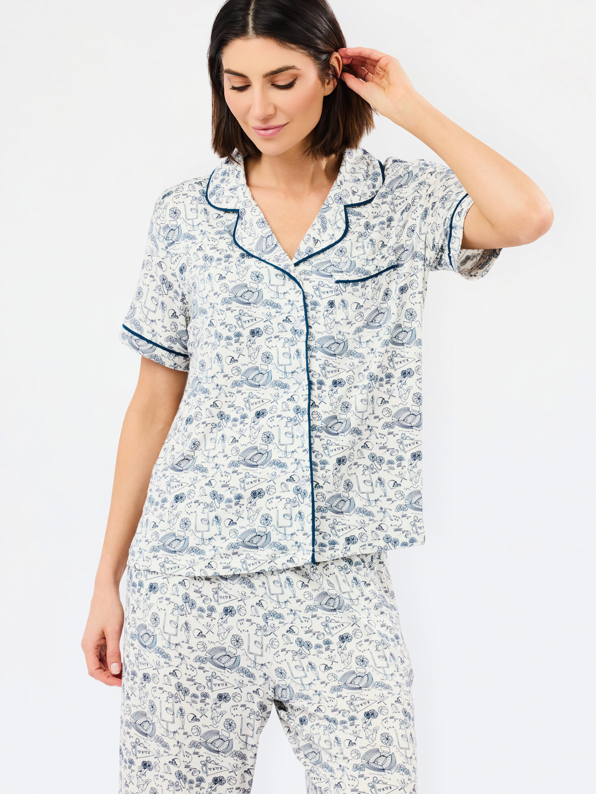Women's Charlotte Pants Set | Team Toile Navy