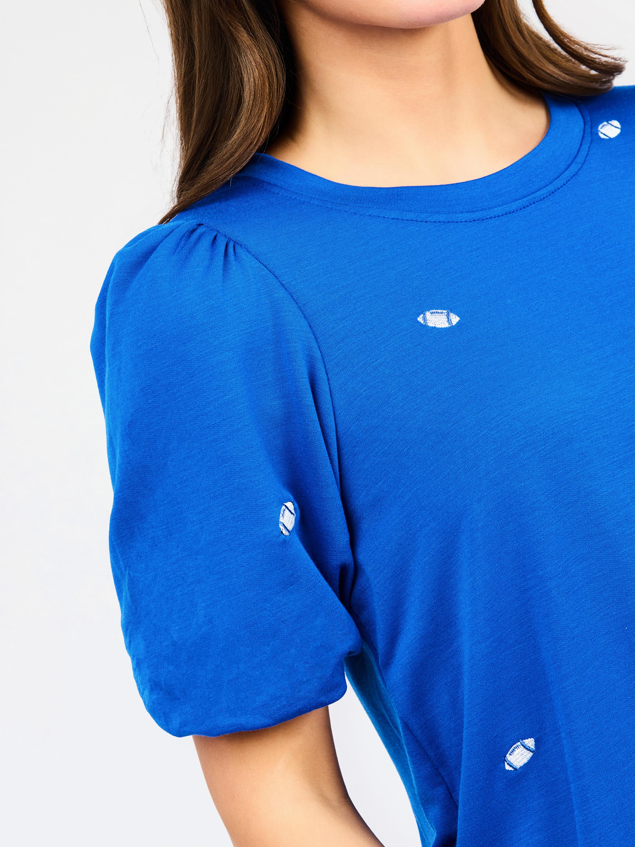Tina Top | Footballs Blue + White – Mary Square