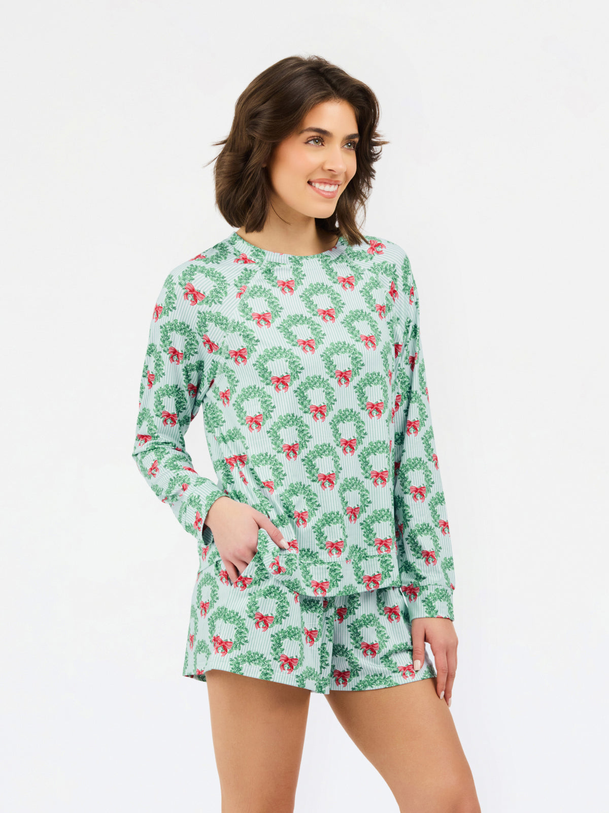 Women's Annie Shorts Set | Wreath & Ribbon