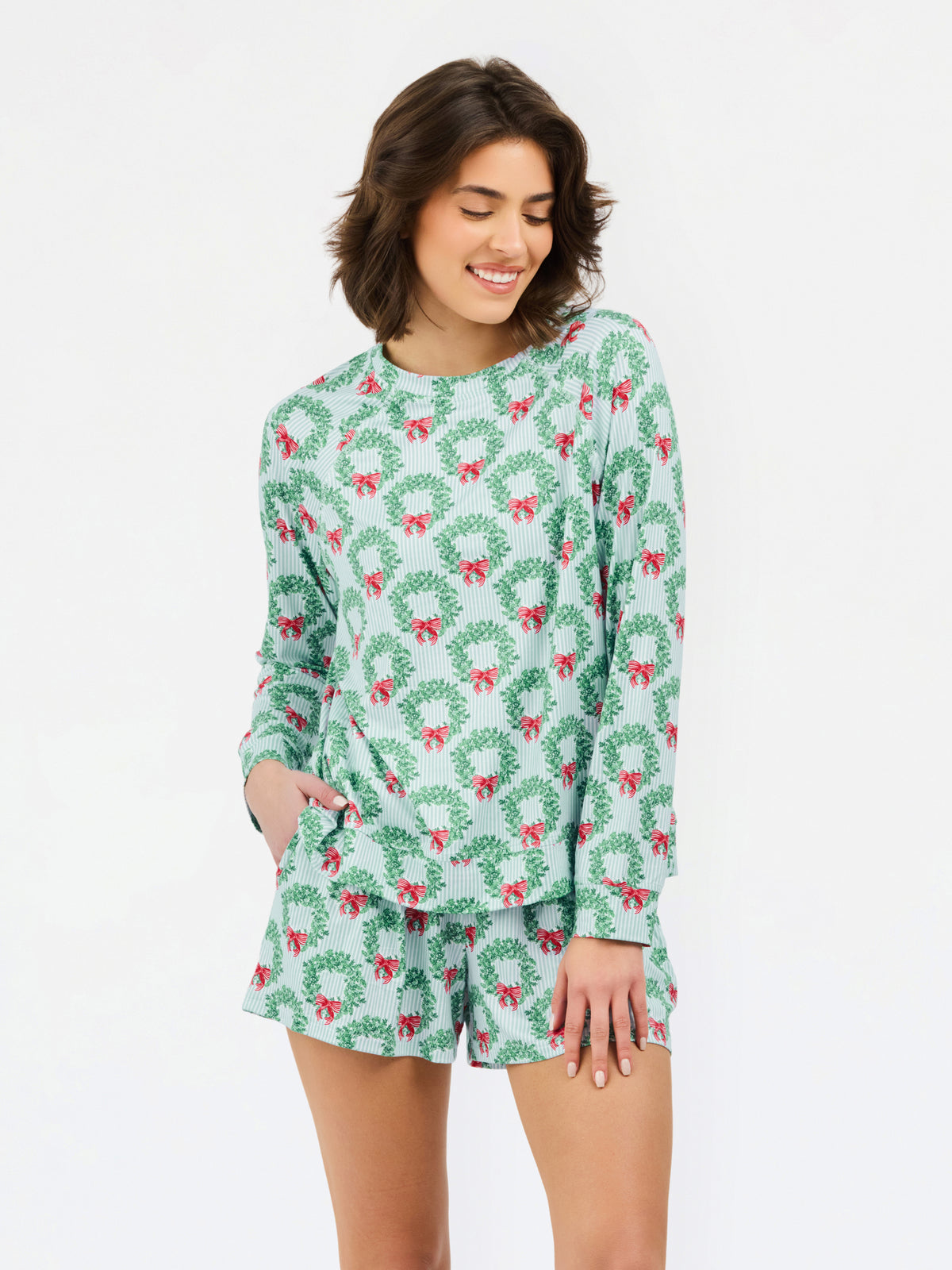 Women's Annie Shorts Set | Wreath & Ribbon