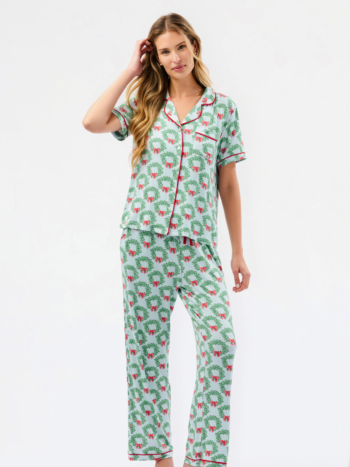 Women's Charlotte Pants Set | Wreath & Ribbon
