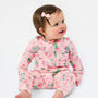 Baby Pajama Onesie | Christmas Cottage Pink