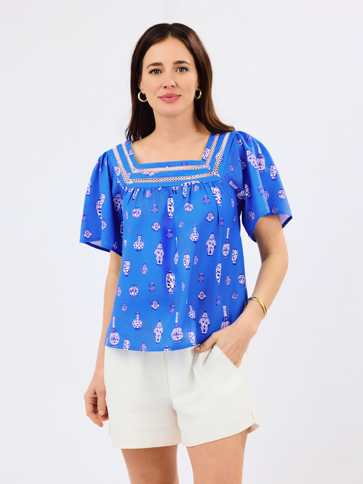 Heidi Top | Ginger Jars Blue
