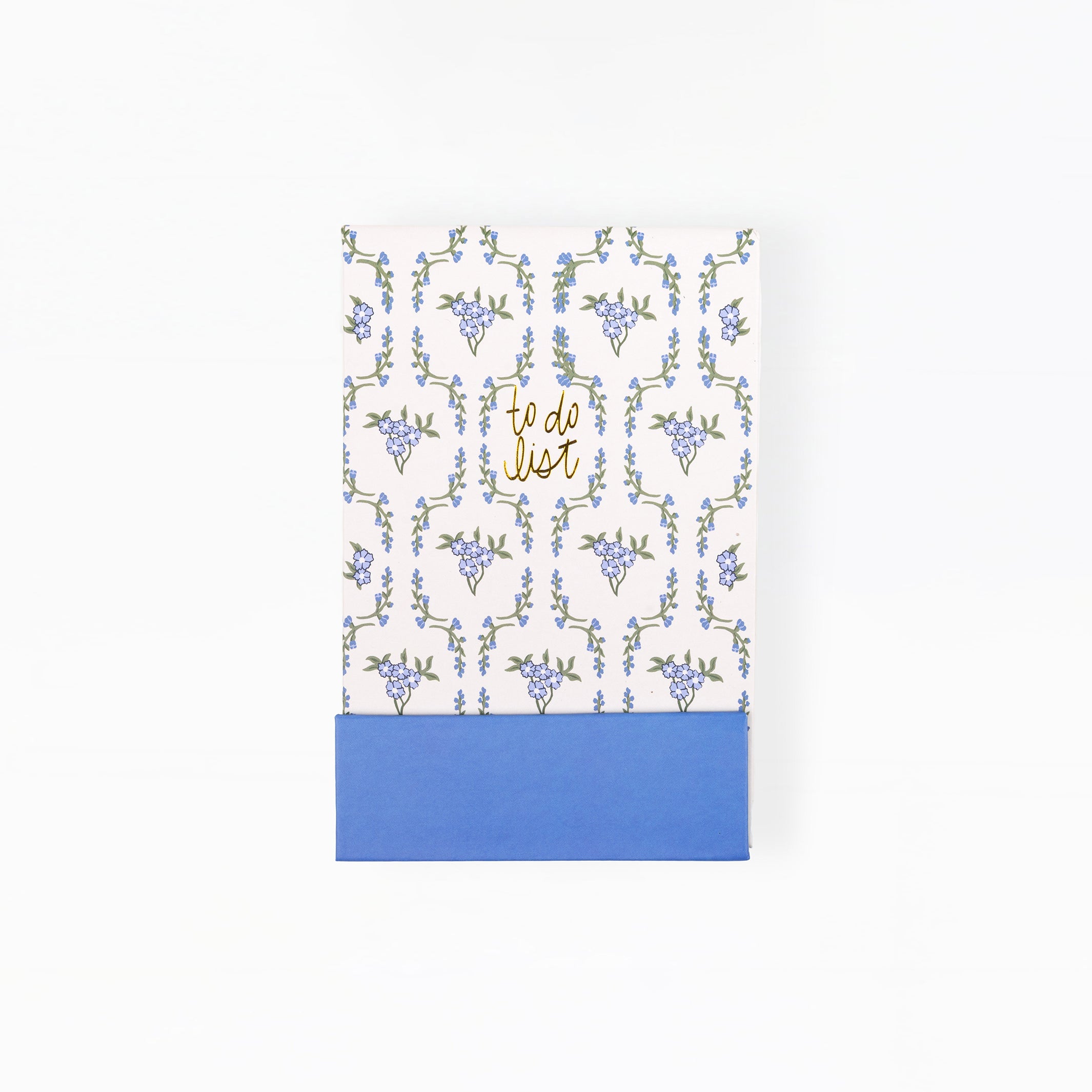 Notebook with floral design and 'to do list' text on a white background