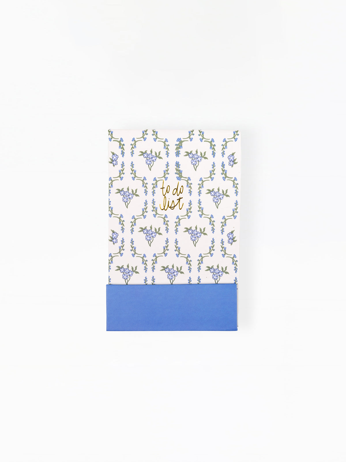 Notebook with floral design and 'to do list' text on a white background