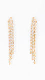 Gold chain earrings on a white background
