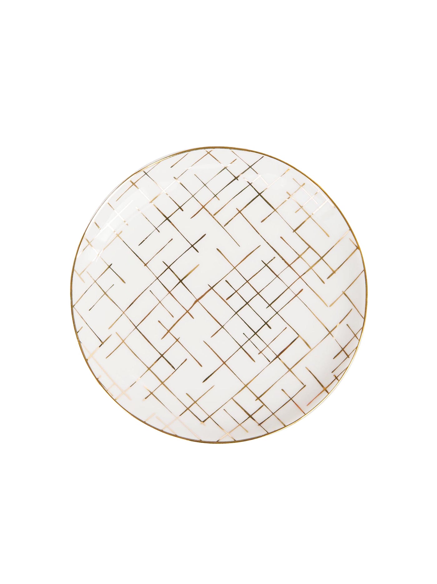 Appetizer Plate | Gold Hatch - Set of 6