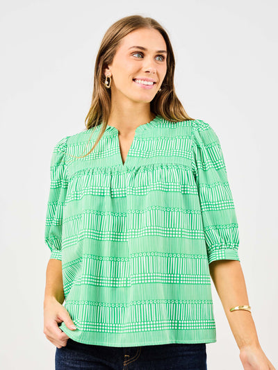 Maggie Top | Eyelet On The Prize Green