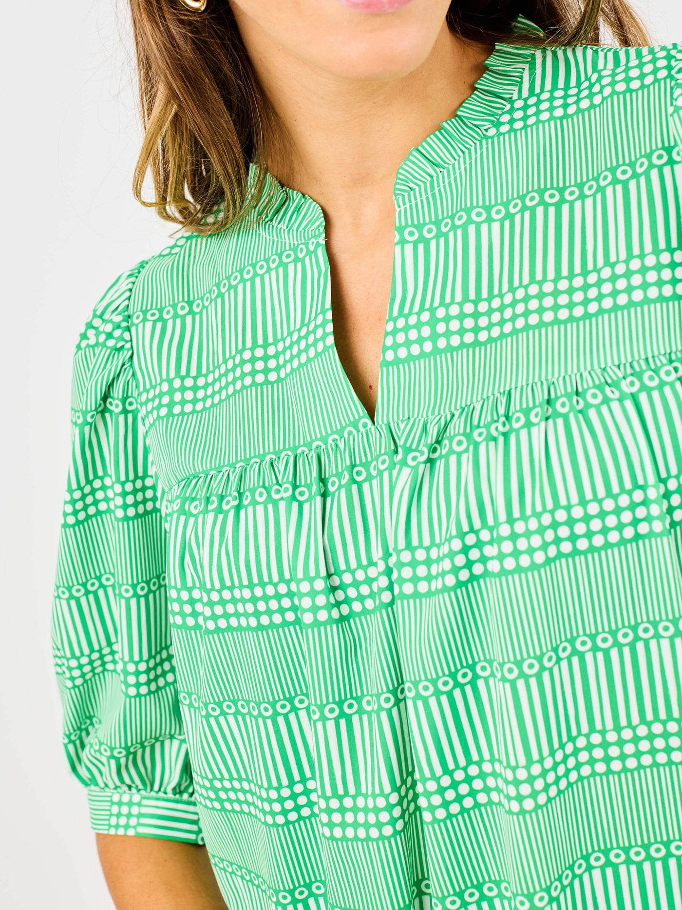 Maggie Top | Eyelet On The Prize Green