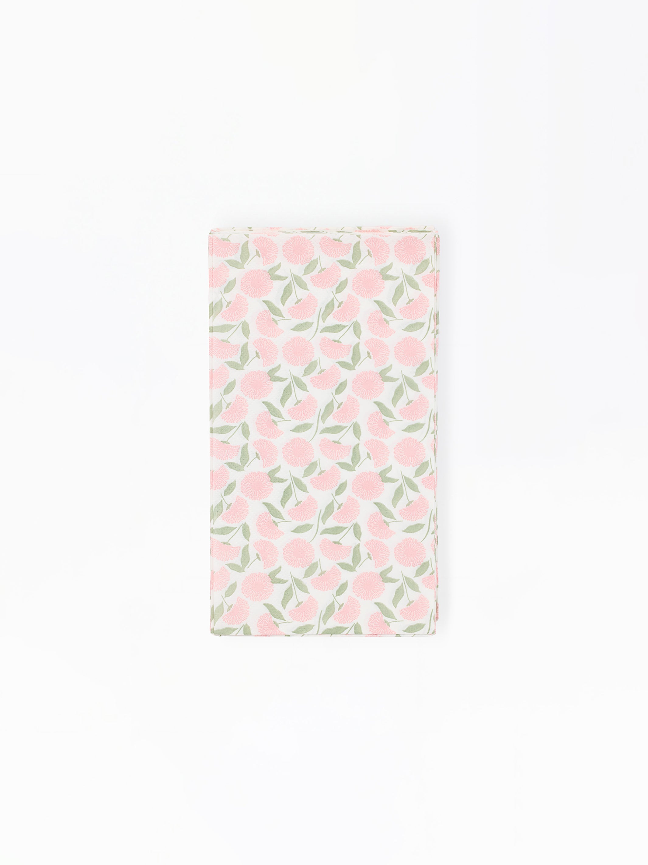 paper guest napkins with a pink floral pattern on a white background