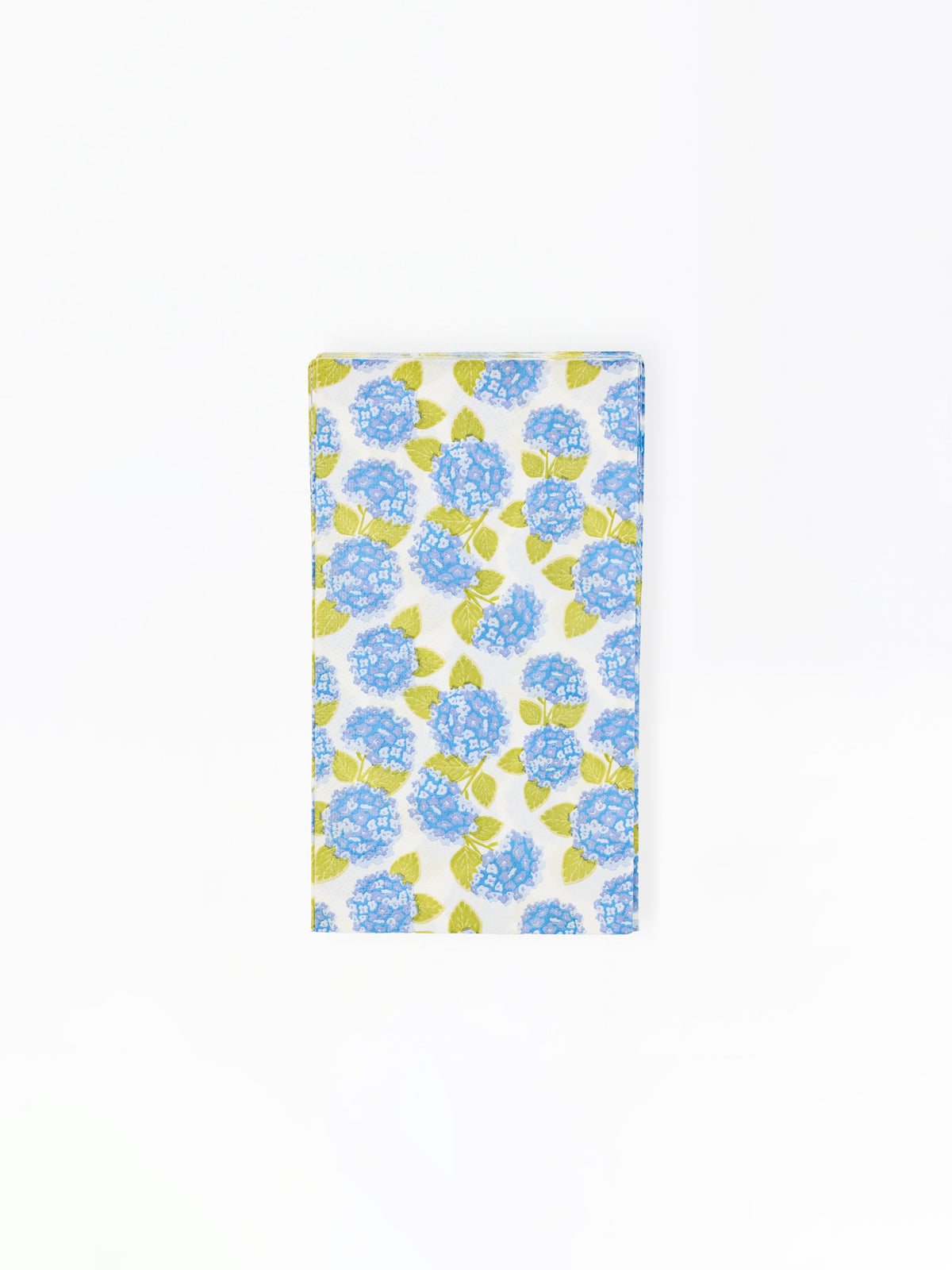 Floral  hydrangea patterned paper guest napkins on a white background
