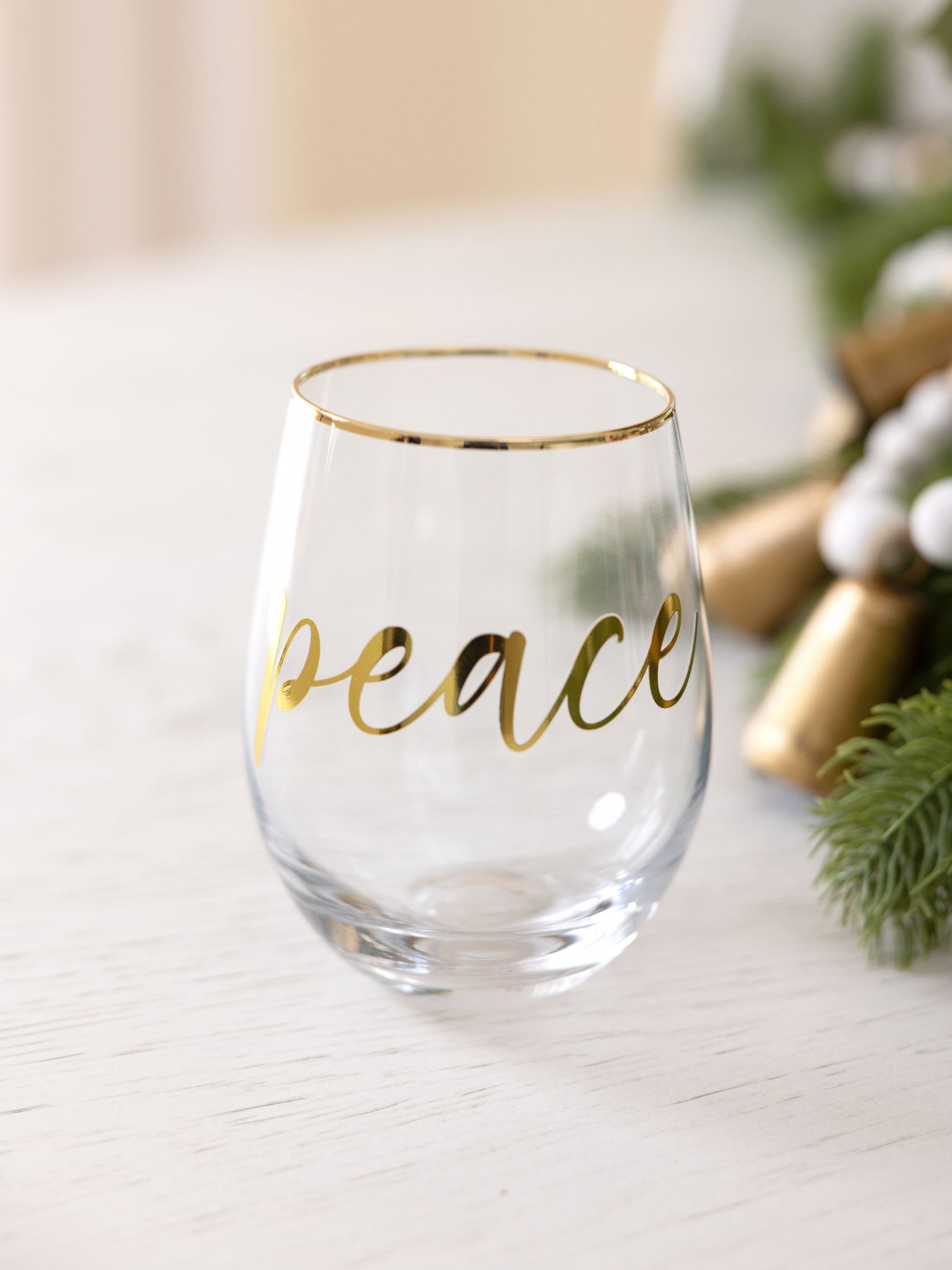 Stemless Wine Glass | Peace