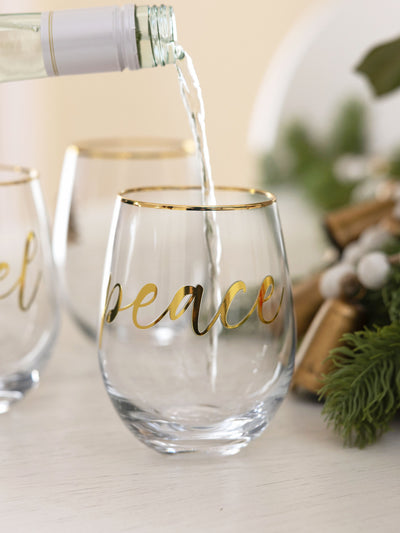 Stemless Wine Glass | Peace