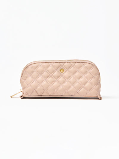 Small Quilted Essential Pouch | Tan