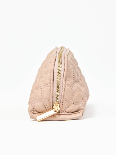 Small Quilted Essential Pouch | Tan