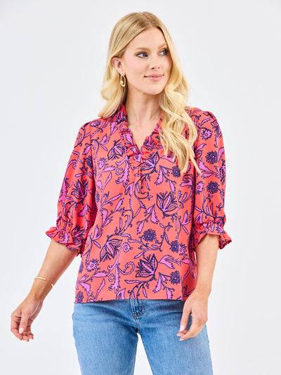 Julie Top | Toile Tulip Coral
