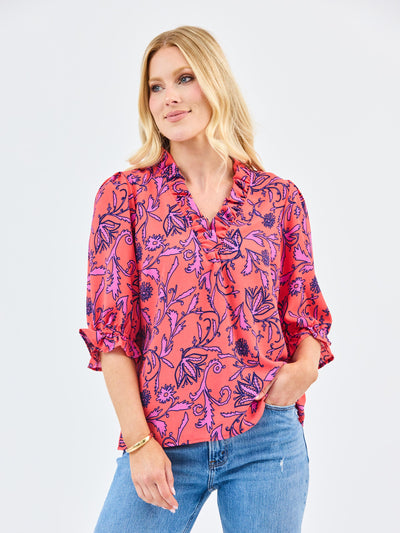 Julie Top | Toile Tulip Coral