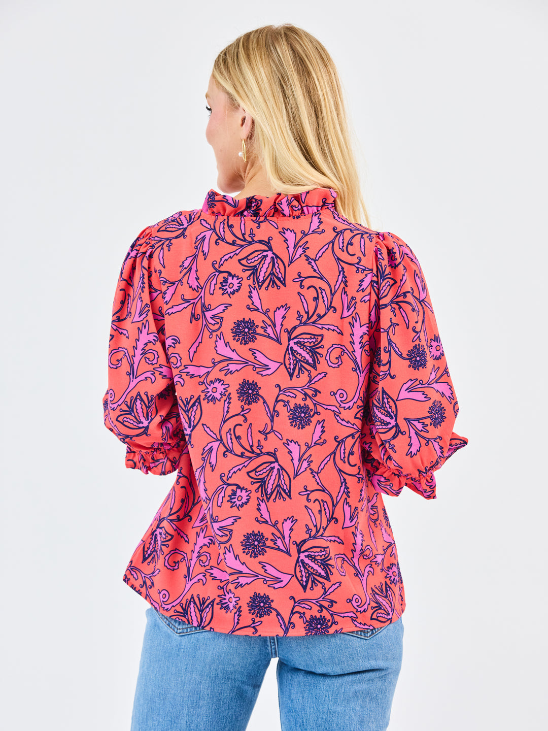 FINAL SALE - Julie Top | Toile Tulip Coral – Mary Square