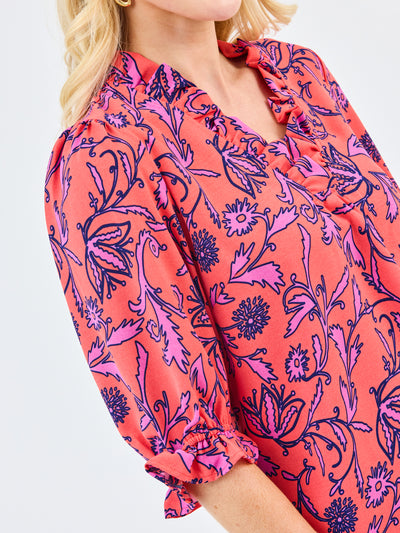 Julie Top | Toile Tulip Coral
