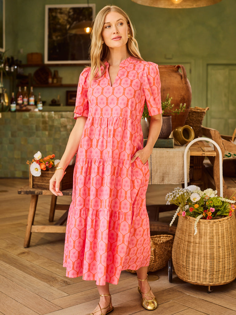 Ivy Midi Dress | Rosette Charm Pink – Mary Square