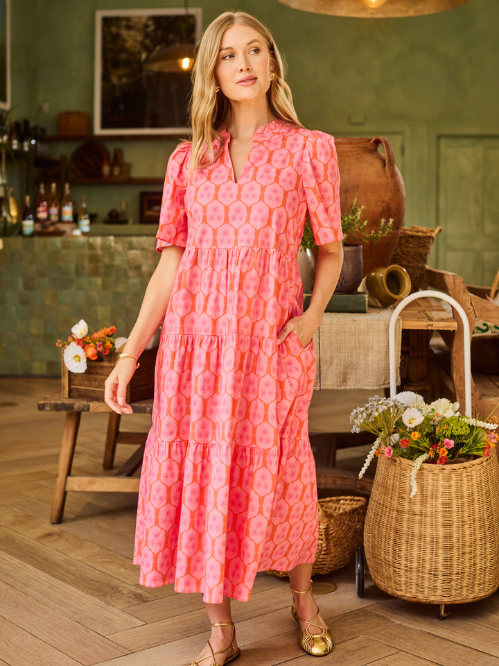 Ivy Midi Dress | Rosette Charm Pink – Mary Square