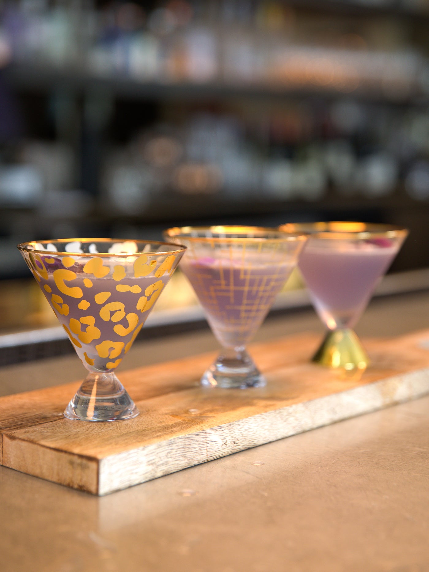 Martini Glass | Gold Bottom - Set of 4 - Mary Square, LLC