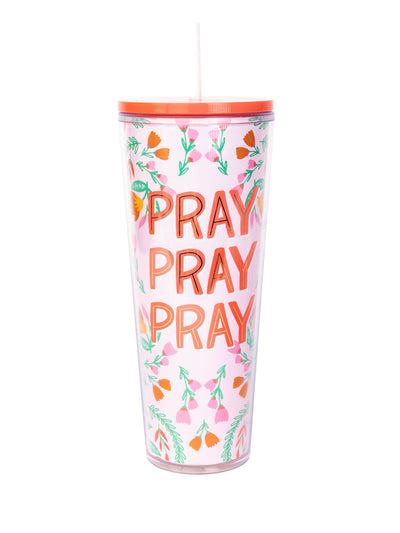 FINAL SALE - 24oz Straw Tumbler | Pray Pray Pray