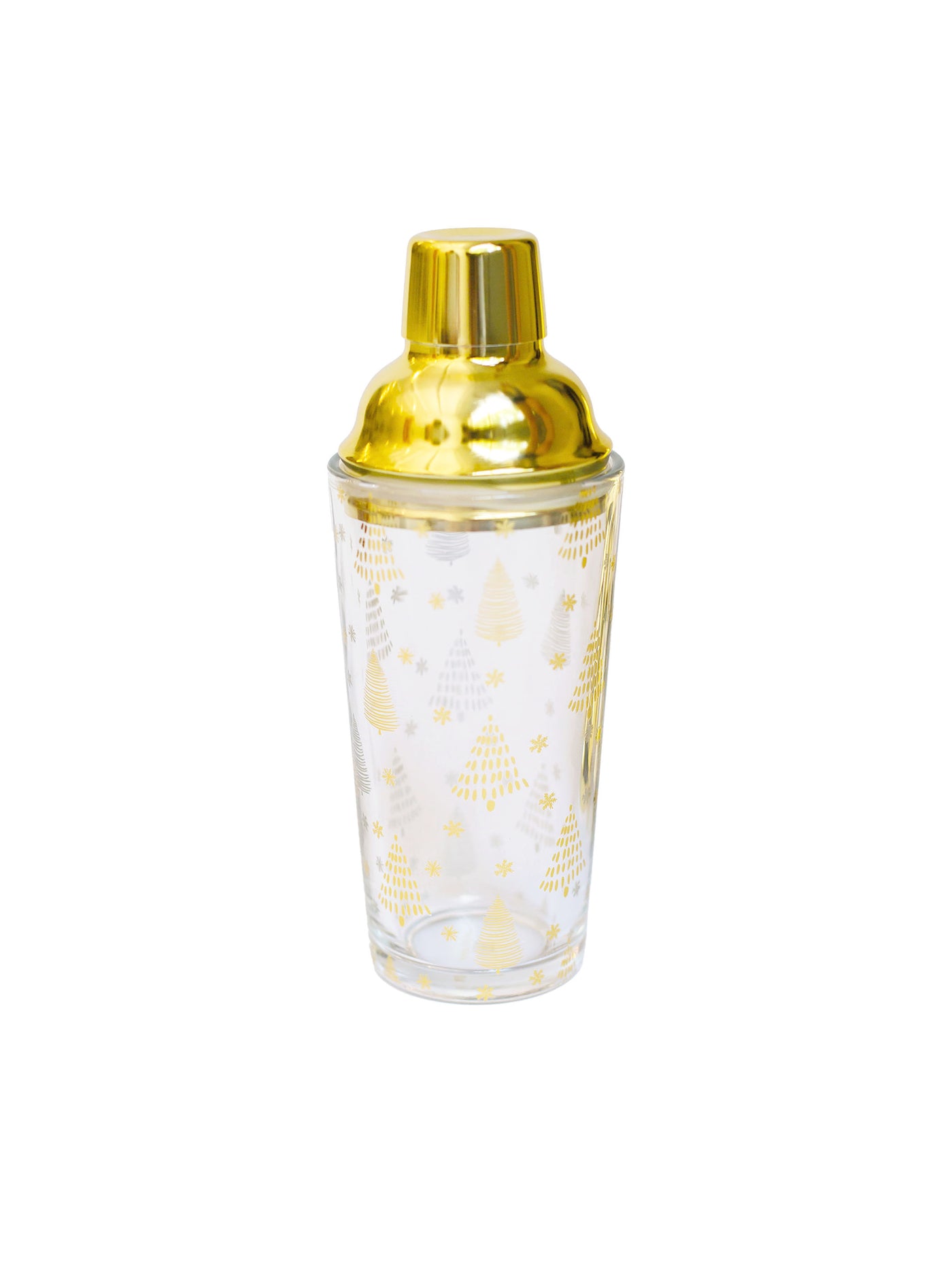 Glass Cocktail Shaker | Gold Trees