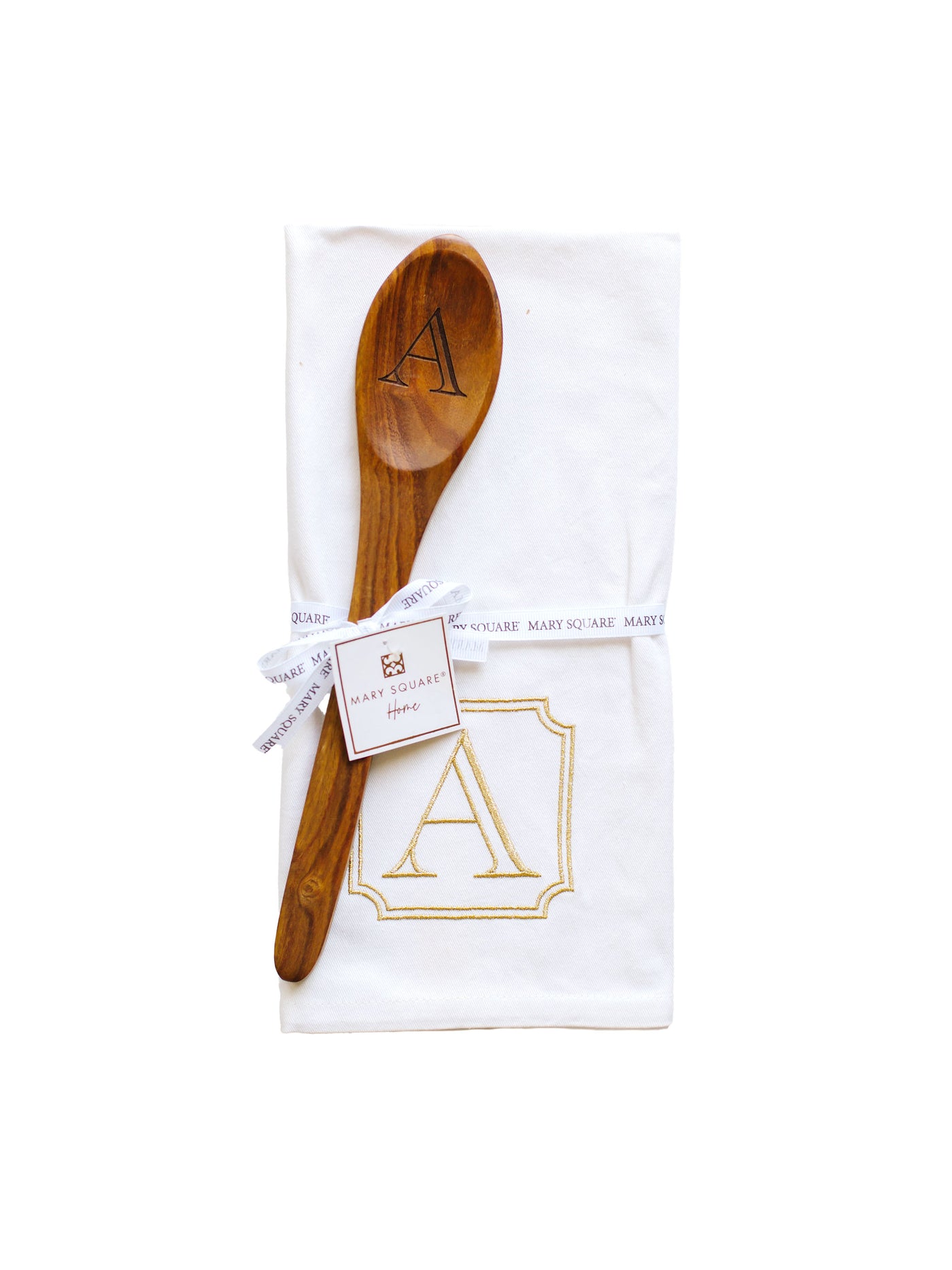 Initial Tea Towel + Spoon Set