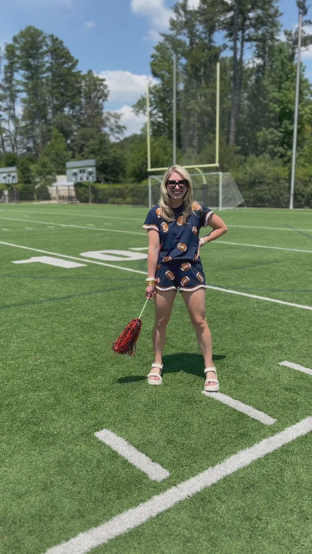 Ginny Shorts | Navy + Orange