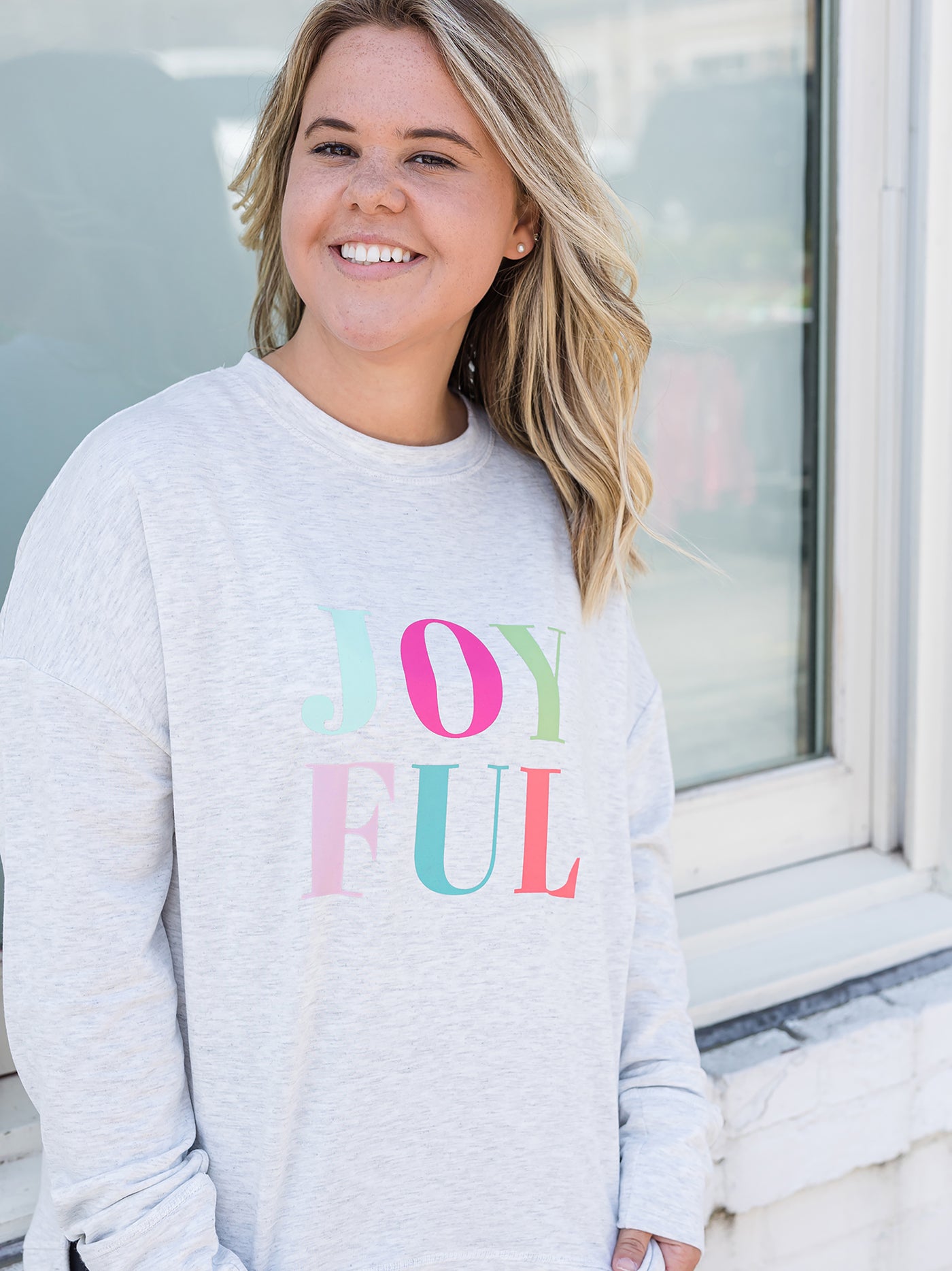 FINAL SALE - Joyful | Hannah Sweatshirt - Mary Square, LLC