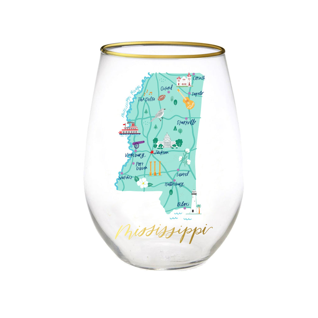 Frosted Stemless Wine Glass - Miss Mohr - Custom Gifts